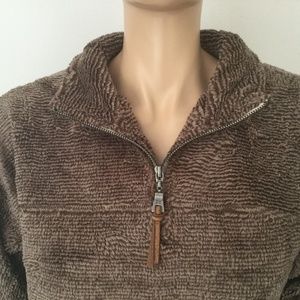 True Grit Luxe Fleece 1/4 Zip Pullover Sweater